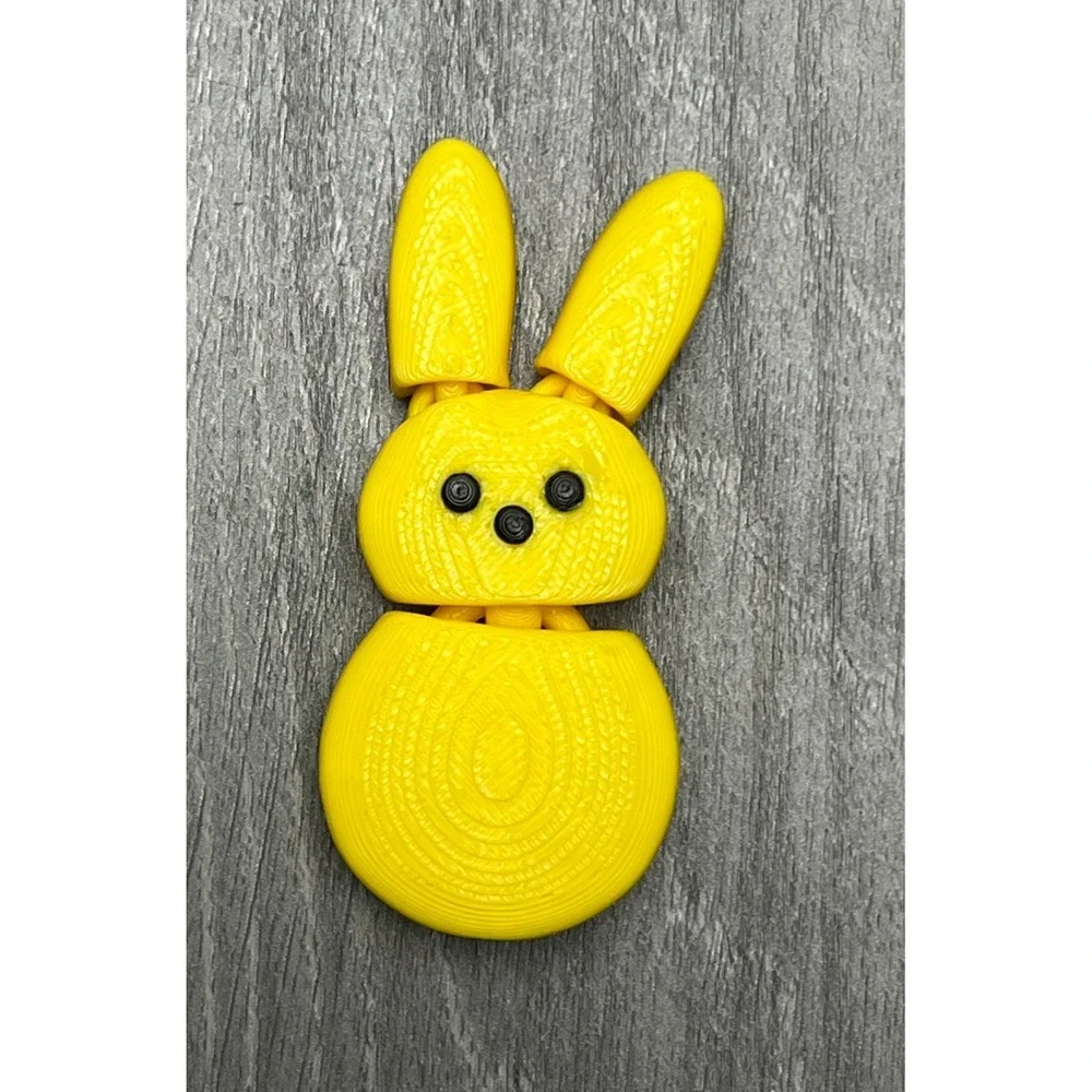 6pc 3D Printed Flexi Marshmallow Bunny‎ Magnets Articulated Easter Rabbit Decor